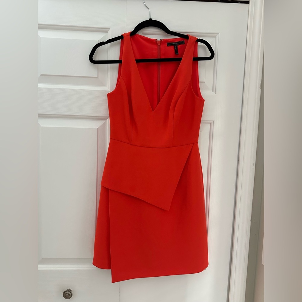 BCBGMaxAzria Vibrant Red Asymmetrical Dress